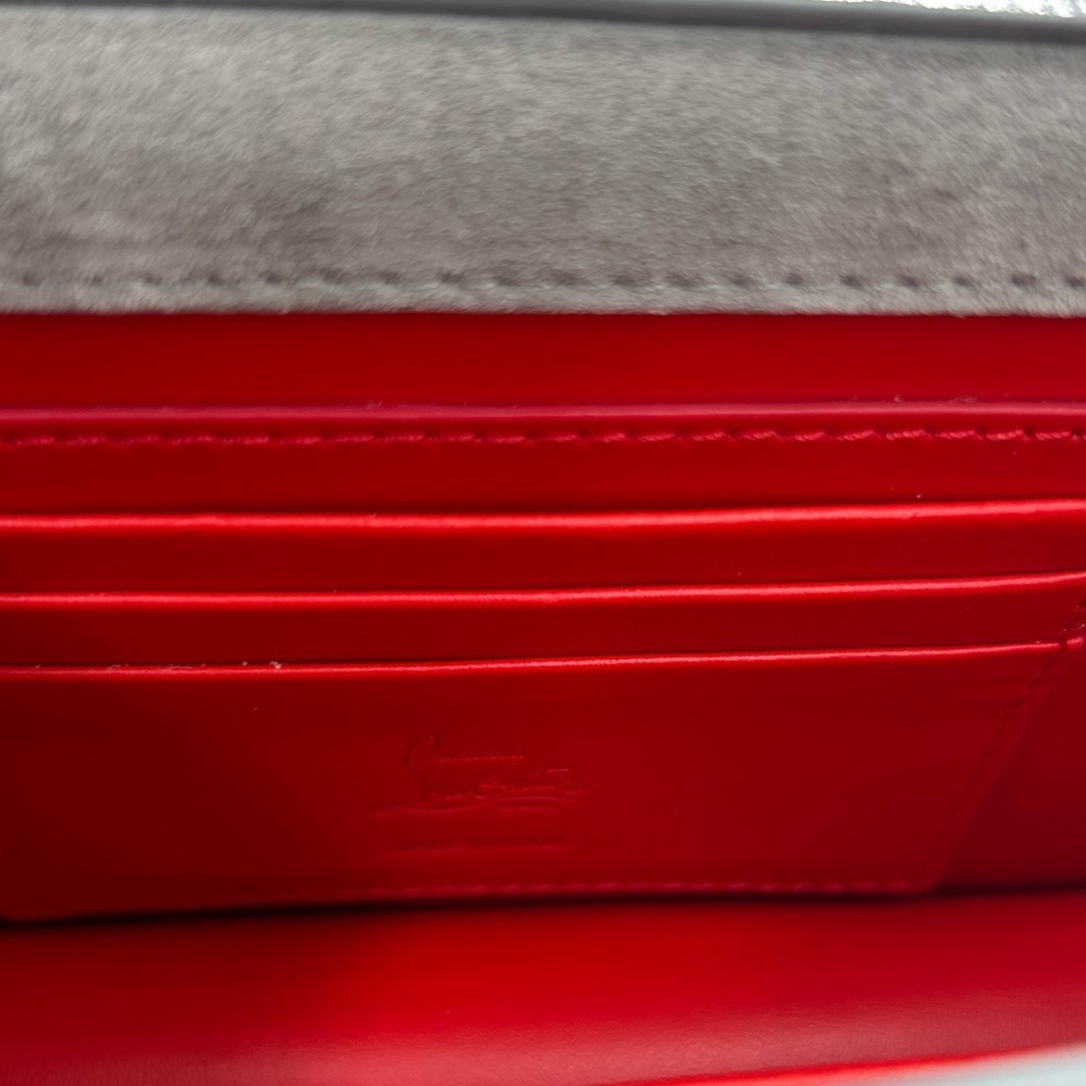 Women's Christian Louboutin, LOUBI54 clutch/shoulder bag with chain made Italy - Picture 10 of 15